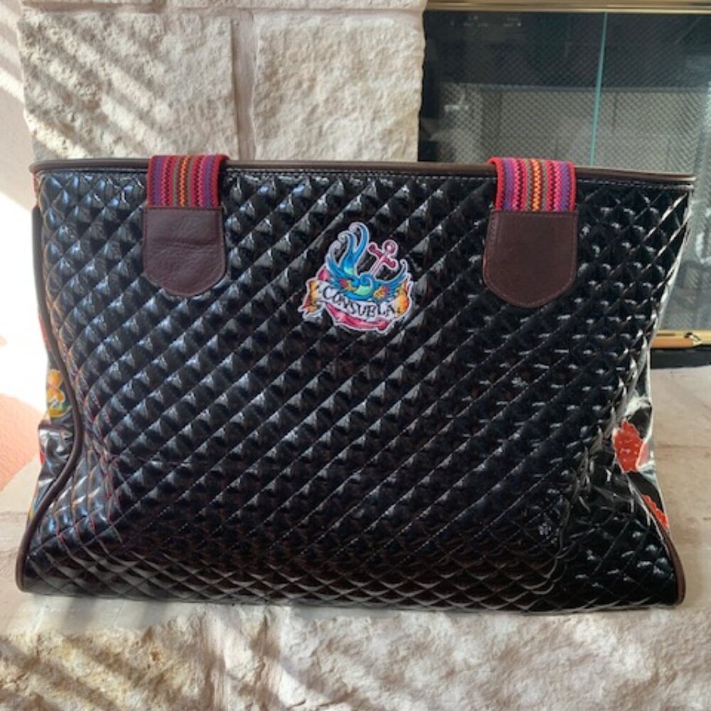 Gently Used Consuela Black Patent Leather Quilted X LargeTote